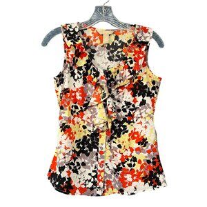 Banana Republic XS Floral Ruffle Sleeveless Blouse